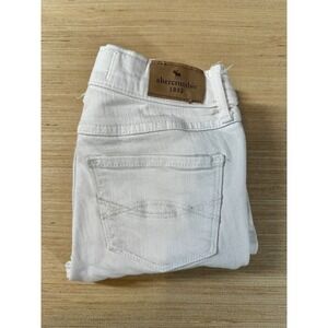 Abercrombie Kids White High-rise Jean Legging 7/8 Adjustable Waistband